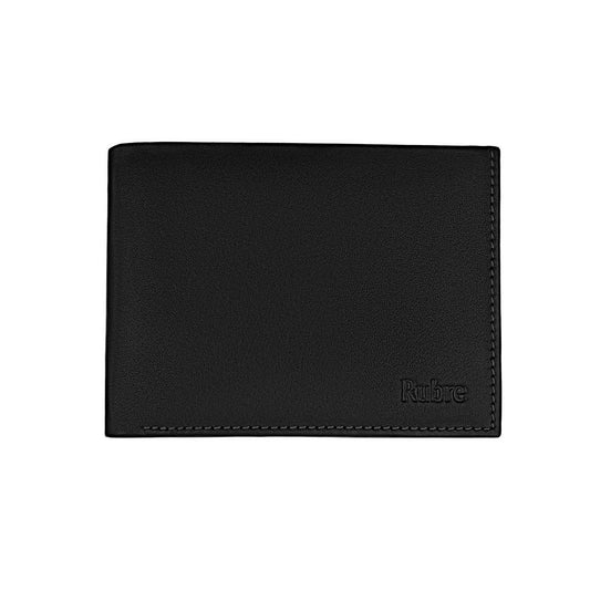 Rubre | Carteira de Homem em Pele com Porta-moedas e Anti-RFID | Preto