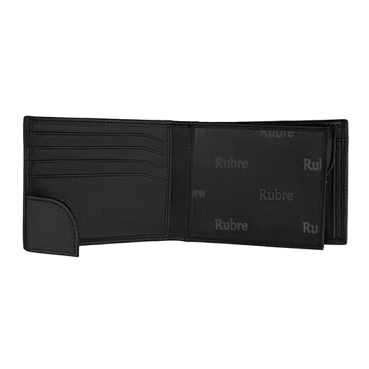 Rubre | Carteira de Homem em Pele com Porta-moedas e Anti-RFID | Preto