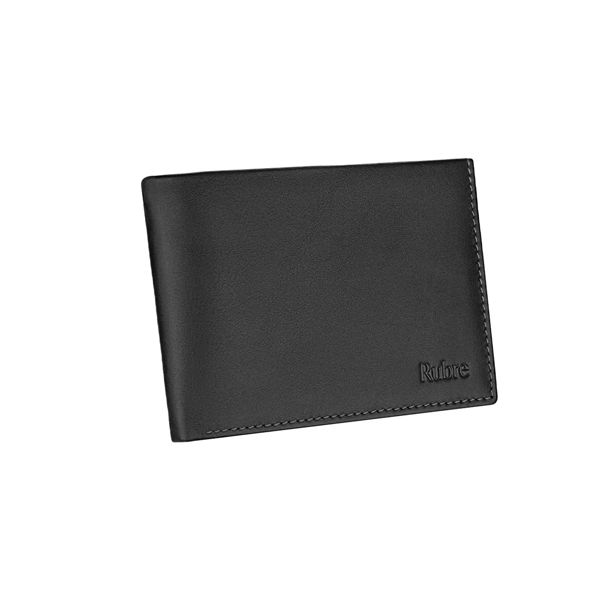 Rubre | Carteira em Pele com Porta-moedas Secreto e Anti-RFID | Preto