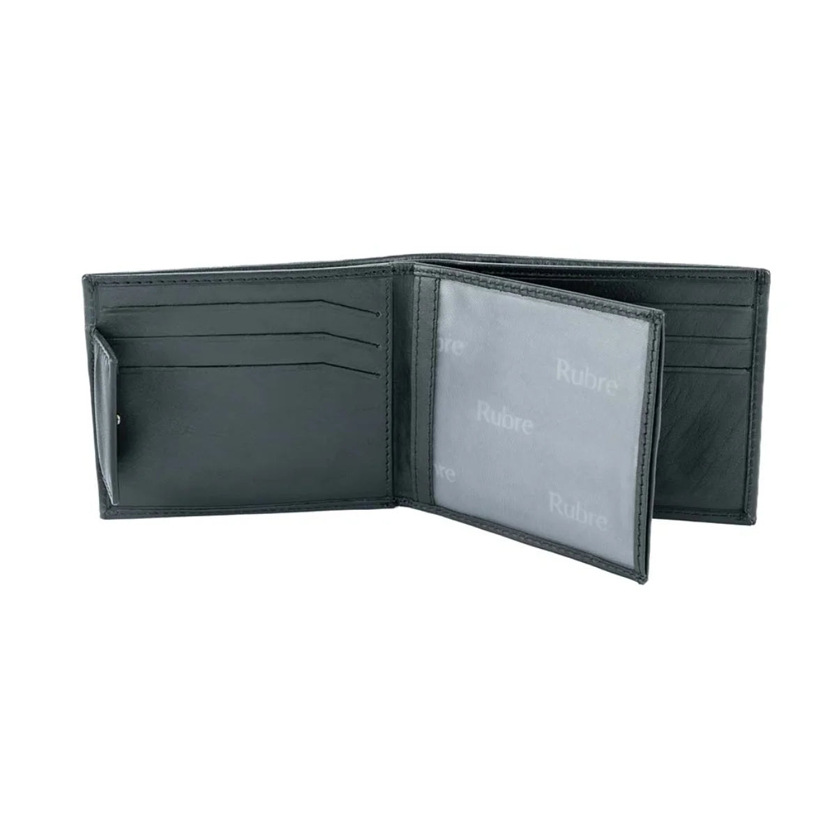 Rubre | Carteira em Pele com Porta-moedas Secreto e Anti-RFID | Preto