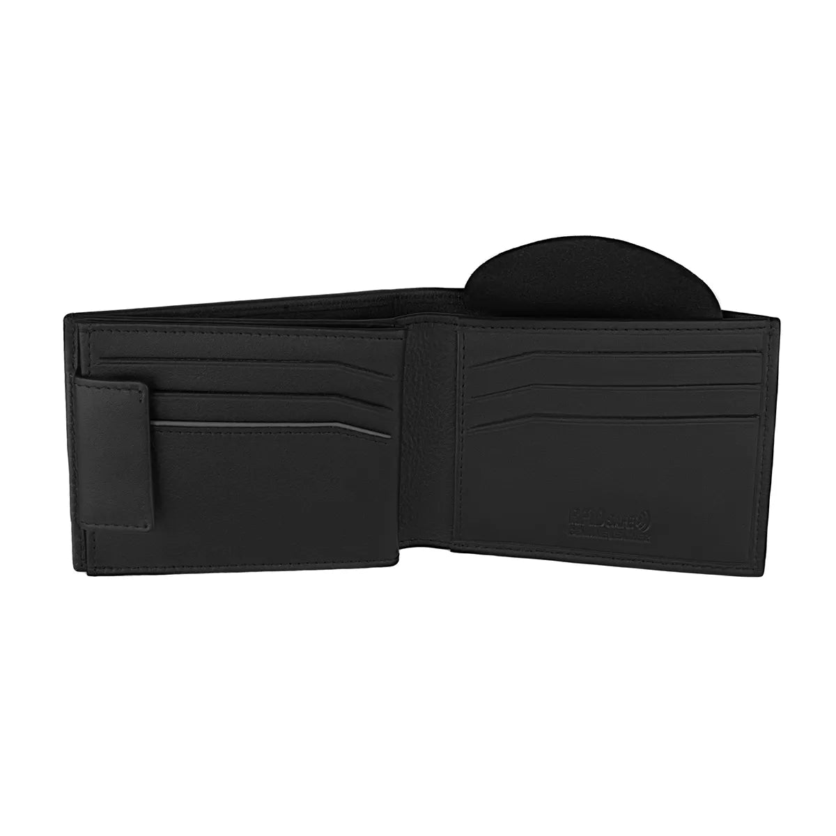 Rubre | Carteira em Pele com Porta-moedas Secreto e Anti-RFID | Preto