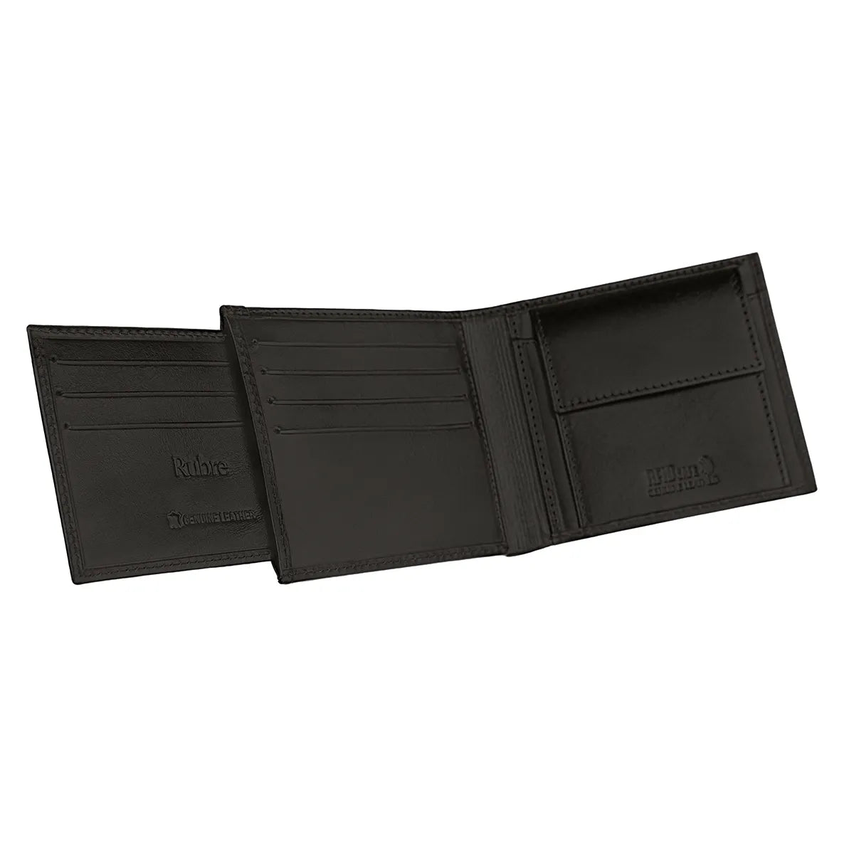 Rubre | Carteira em Pele com Porta-Cartões Amovível e Porta-moedas | Castanho