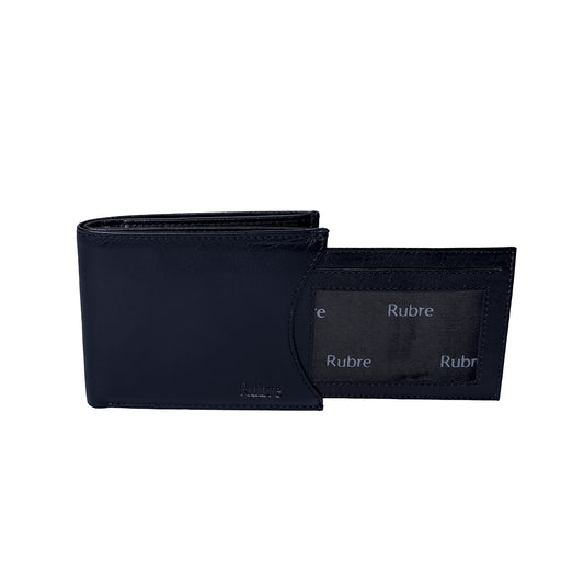 Rubre | Carteira em Pele com Porta-Cartões Amovível e Porta-moedas | Preto