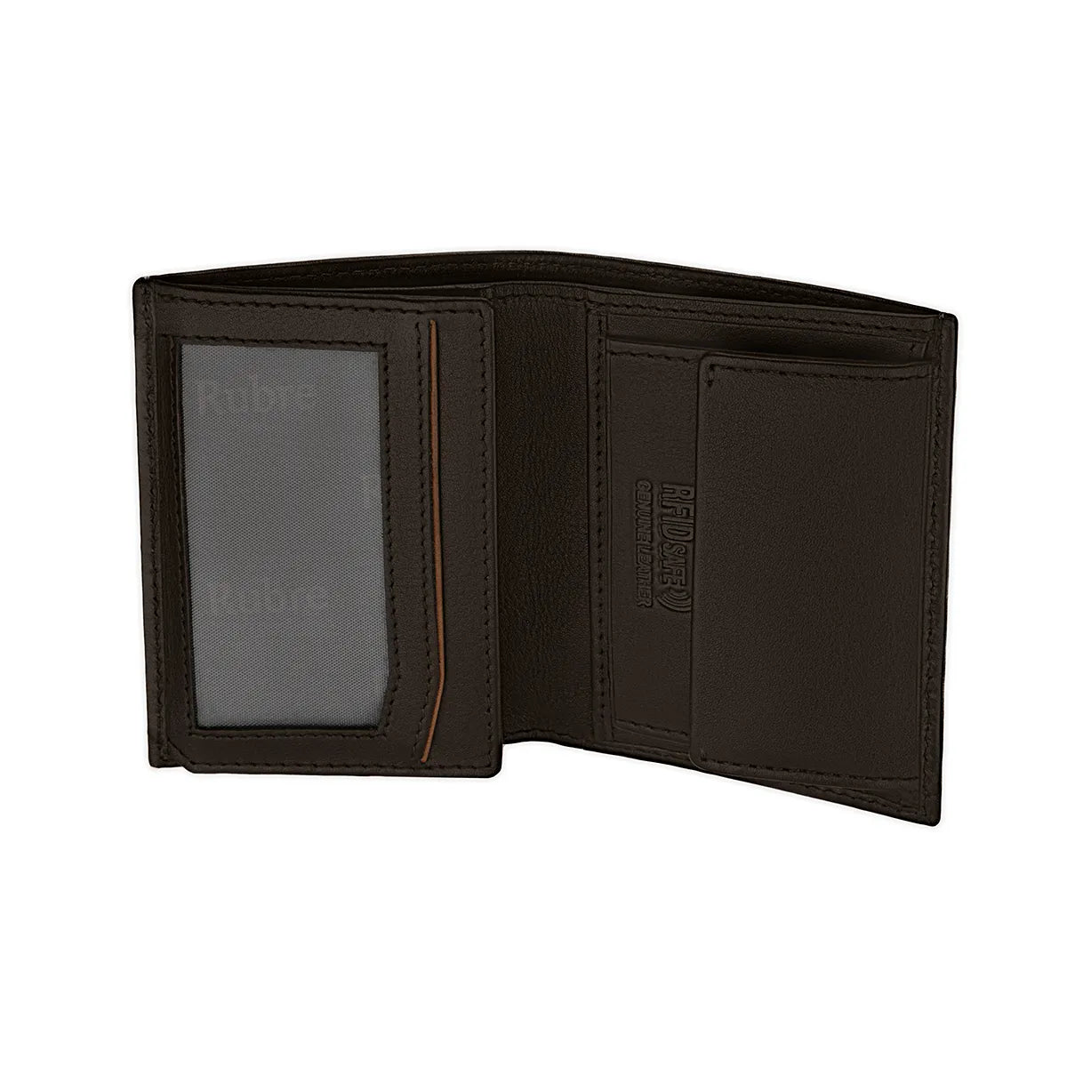 Rubre | Carteira de Homem em Pele com Porta-moedas e Anti-RFID | Castanho