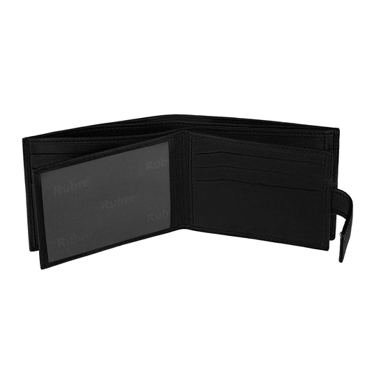 Rubre | Carteira de Homem em Pele com Porta-moedas e Anti-RFID | Preto