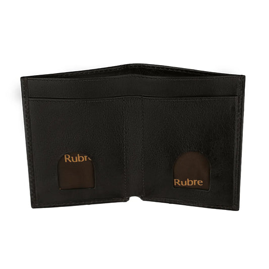 Rubre | Carteira Pequena em Pele com Elástico e Anti-RFID | Castanho