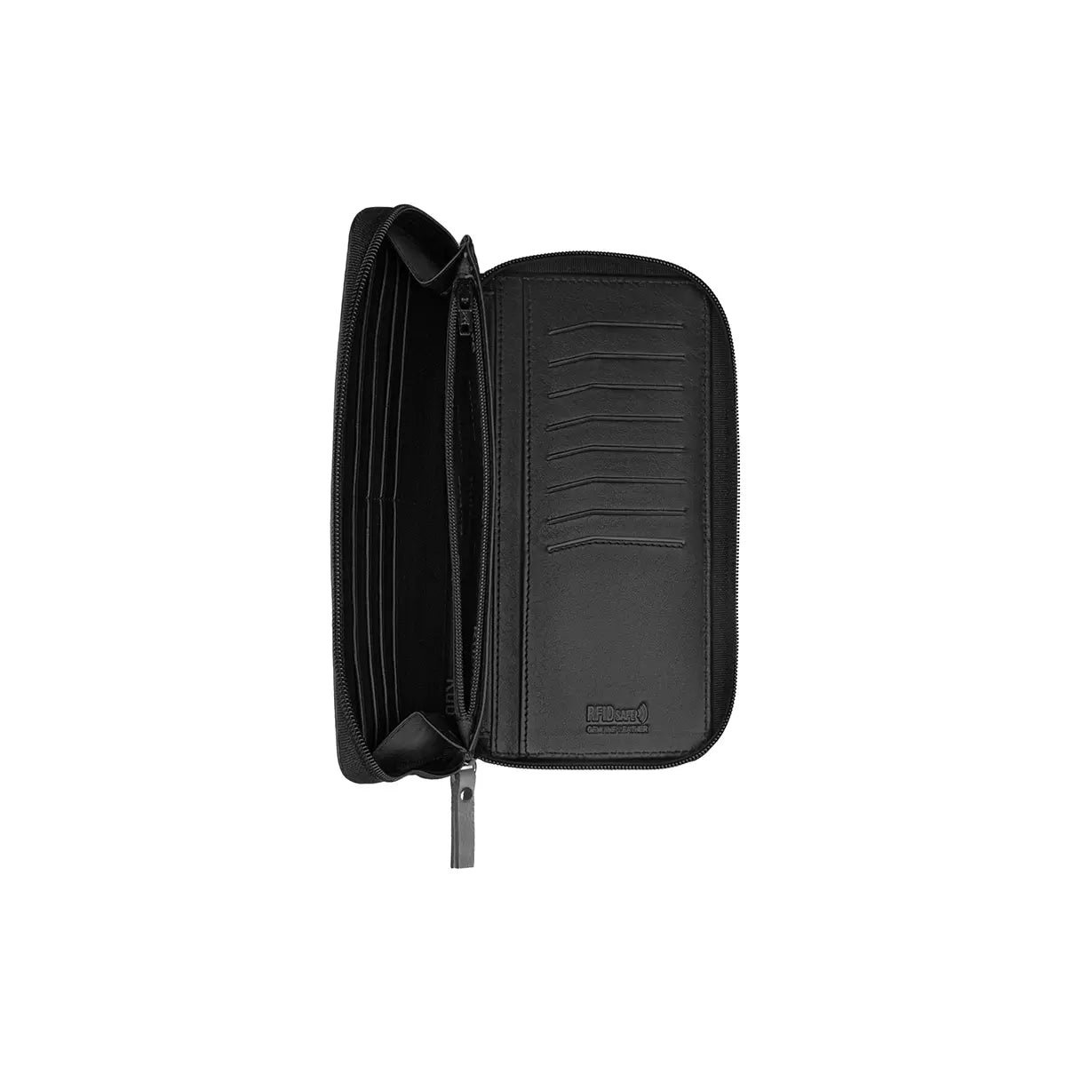 Rubre | Carteira de Mulher em Pele com Porta-moedas e Anti-RFID | Preto