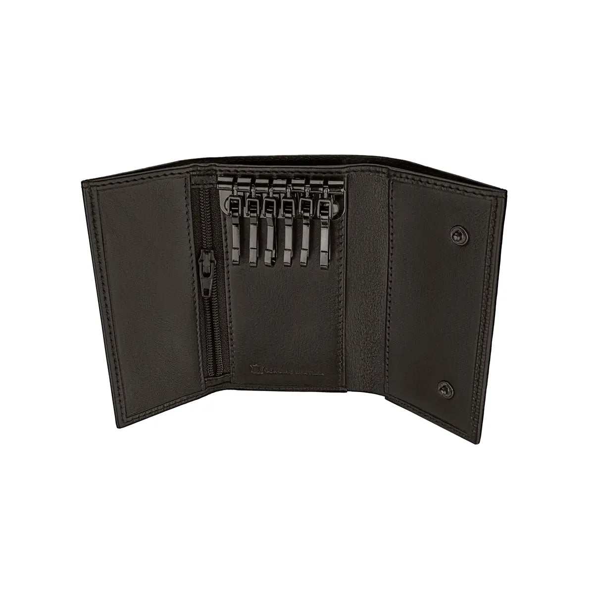 Rojo | Llavero de Piel con Billetes, Monedas y Tarjeteros | Marrón