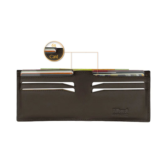 Rubre | Carteira em Pele com Porta-Moedas Secreto e Anti-RFID | Castanho