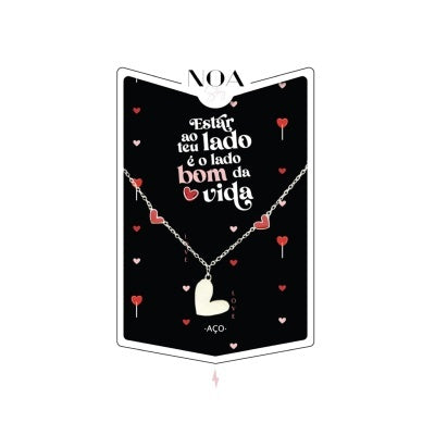 Colar -"Estar ao teu lado é o lado bom da vida" - Prateado