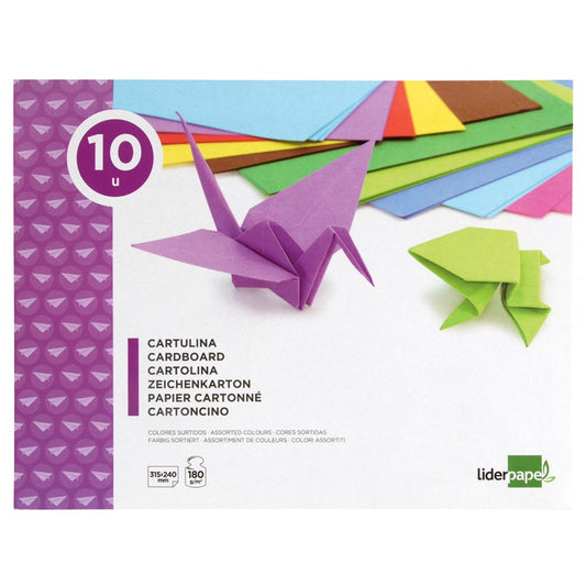 Paquete de 10 Tarjetas de Colores Surtidos 240x315mm 180g