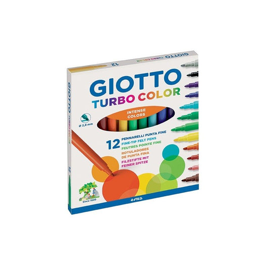 Giotto | Caja de marcadores de fieltro Turbo Color | 12 unidades