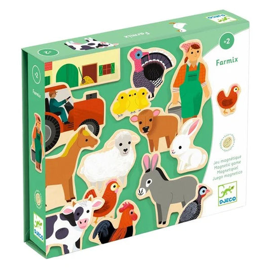 Farmix - ímans de madeira animais da quinta