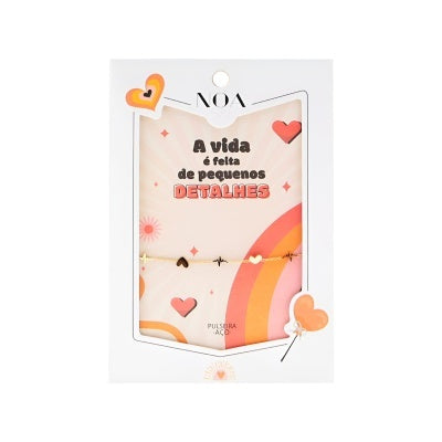 Pulseira -"A vida é feita de pequenos detalhes" - dourado