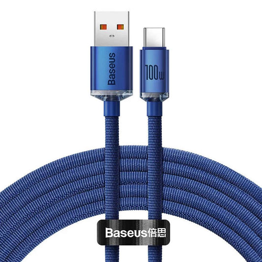 Baseus | Cabo Crystal Shine USB-A p/ USB-C PD 100W