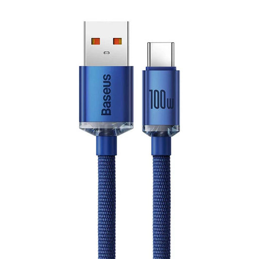 Baseus | Cabo Crystal Shine USB-A p/ USB-C PD 100W